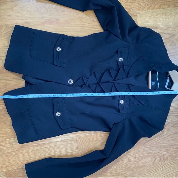 WHBM White House Black Market ruffle collar black blazer - Picture 10 of 12